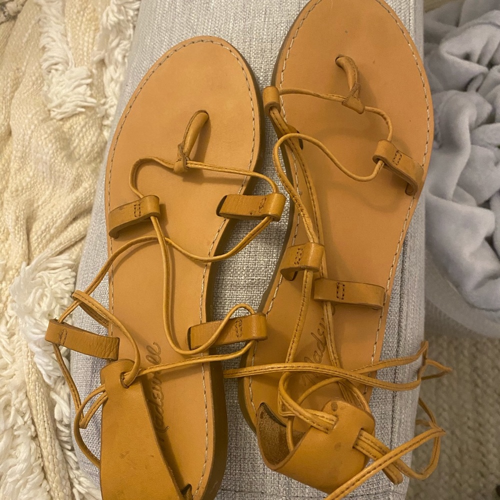 Madewell gladiator tie up sandals sz 7 - Picture 1 of 2